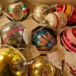 Christmas ornaments, box of ornaments